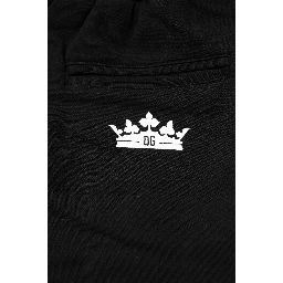 Black Cotton Crown Jogger Sweatpants Pants