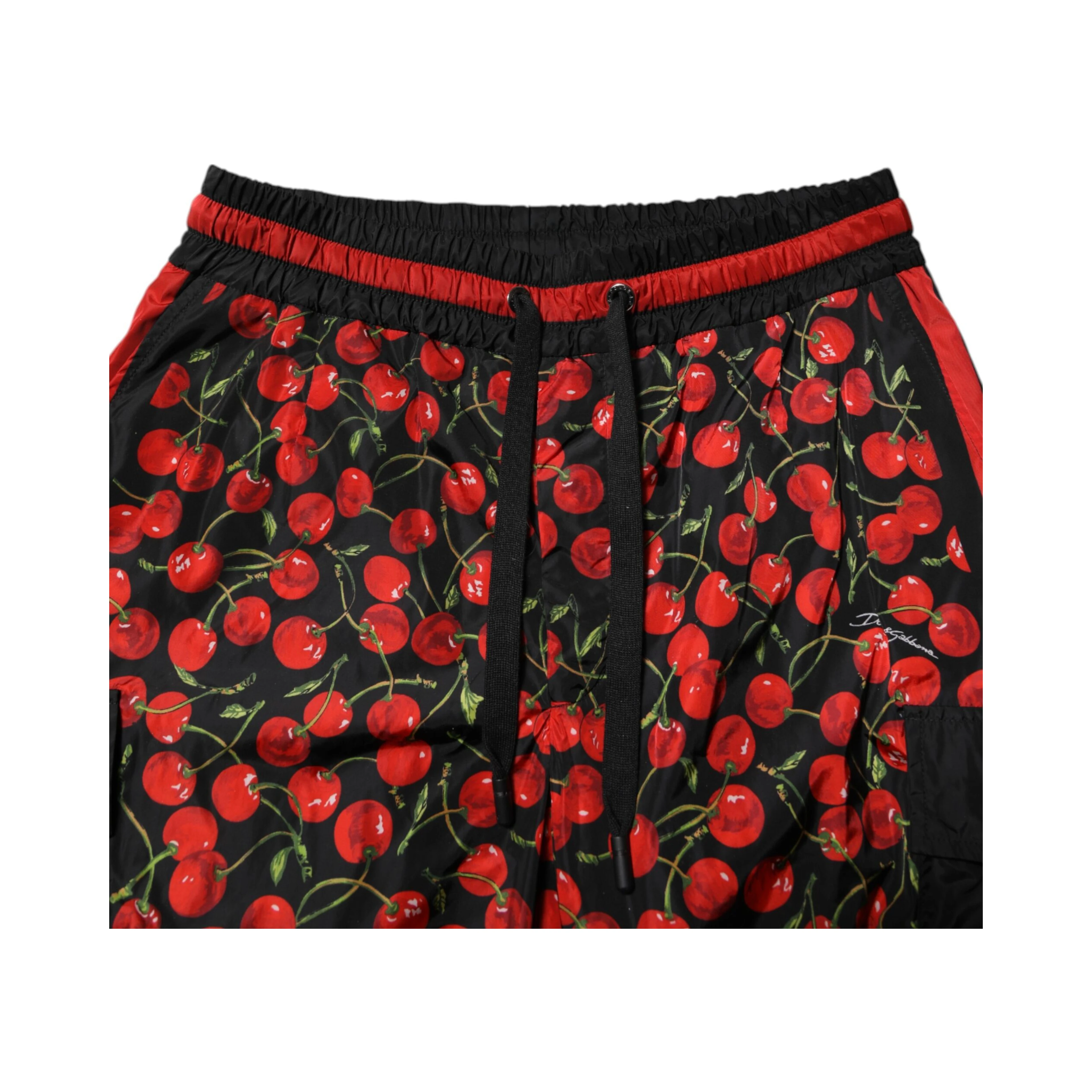 Black Red Cherry Print Men Sweatpants Pants