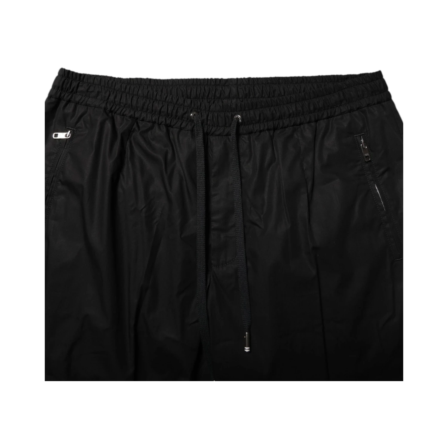 Black Cotton Logo Tape Men Jogger Pants