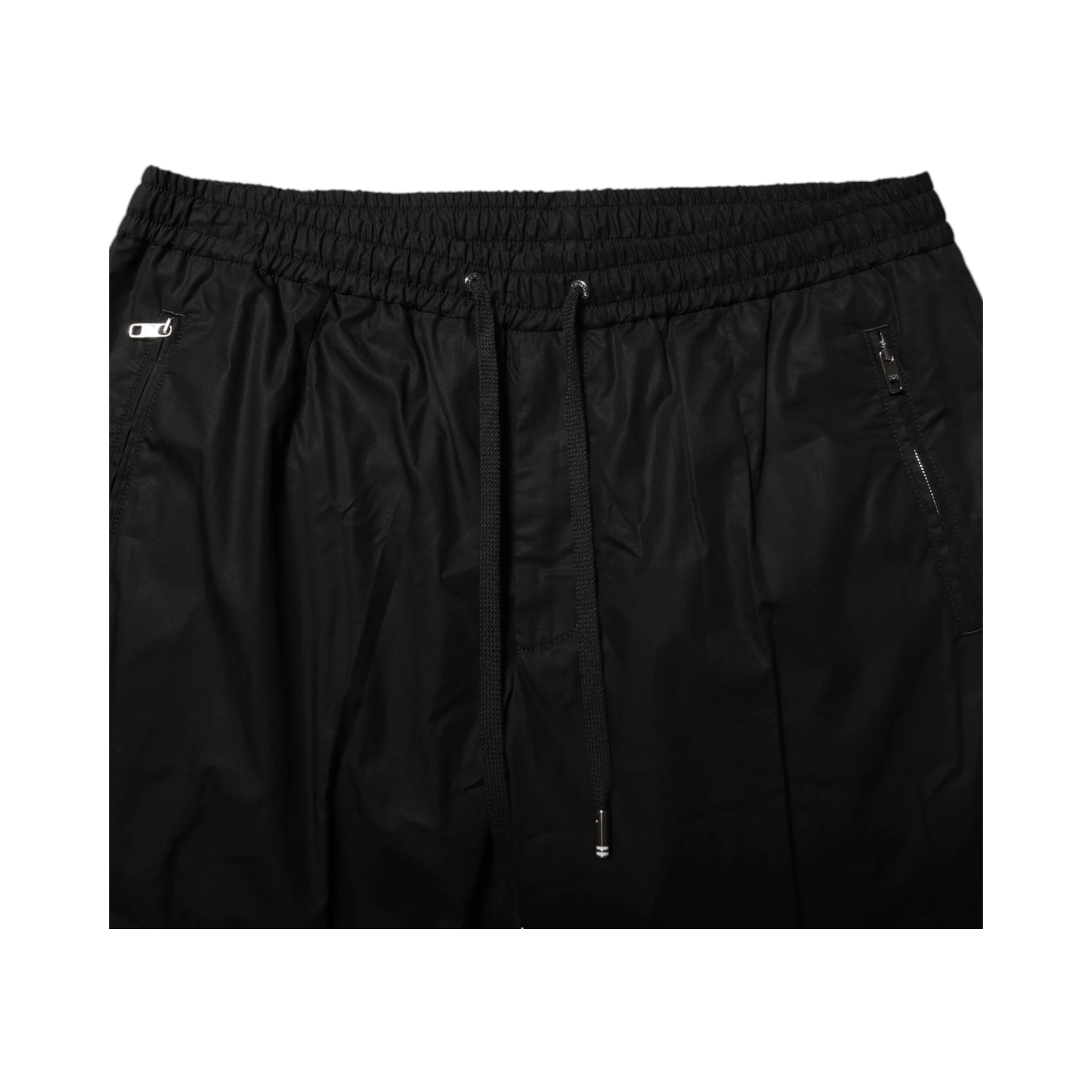 Black Cotton Logo Tape Men Jogger Pants