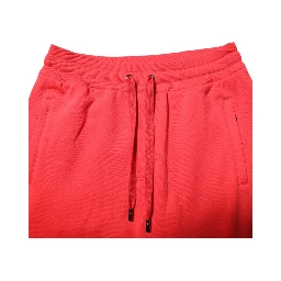Red Cotton Men Jogger Sweatpants Pants