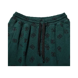 Green Logo Print Jogger Men Sweatpants Pants