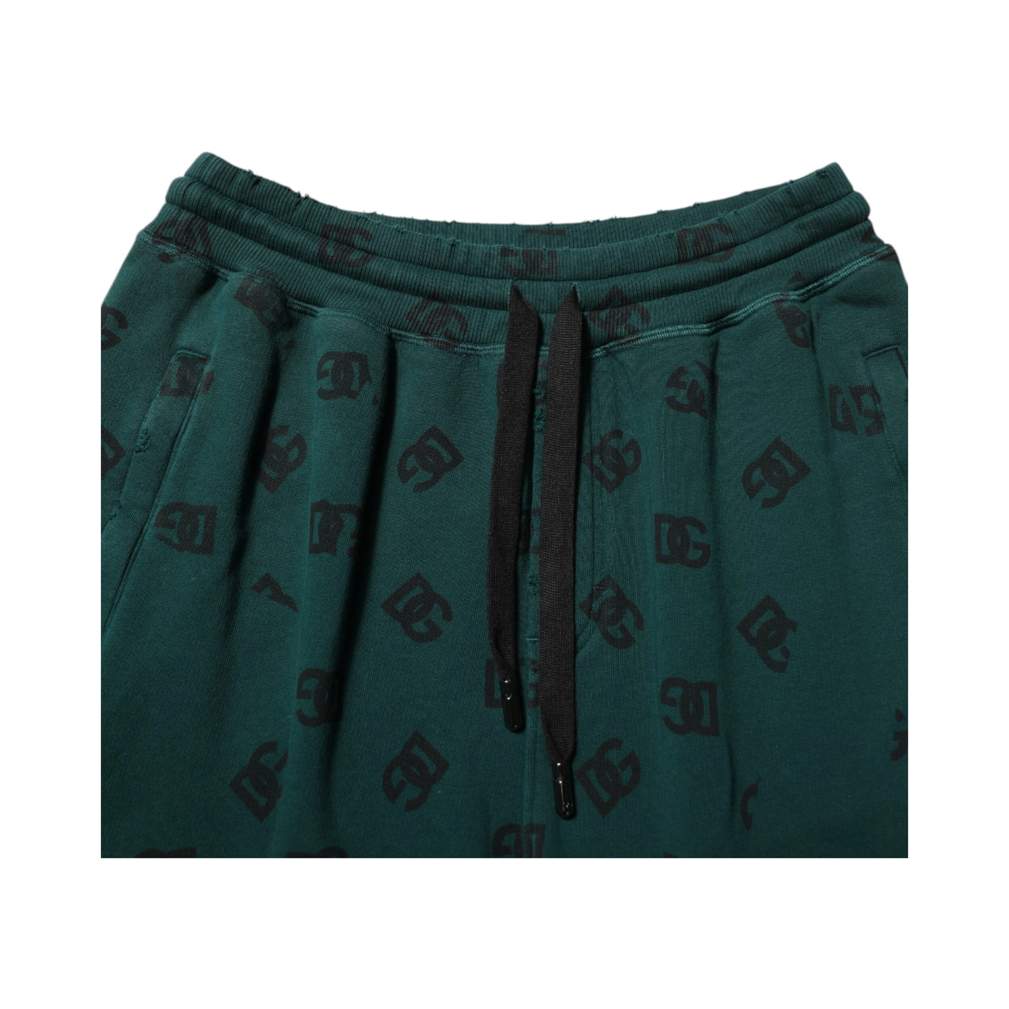 Green Logo Print Jogger Men Sweatpants Pants