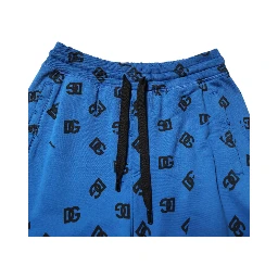 Blue Logo Print Jogger Men Sweatpants Pants