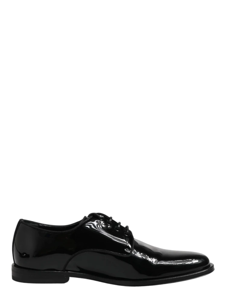Black Patent Leather Derby Formal Dress Shoes