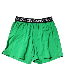 Green Cotton Regular Boxer Shorts Underwear