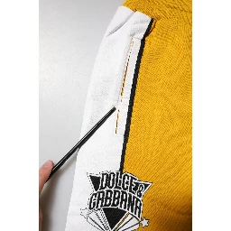 Yellow Printed Drawstring Jogger Pants