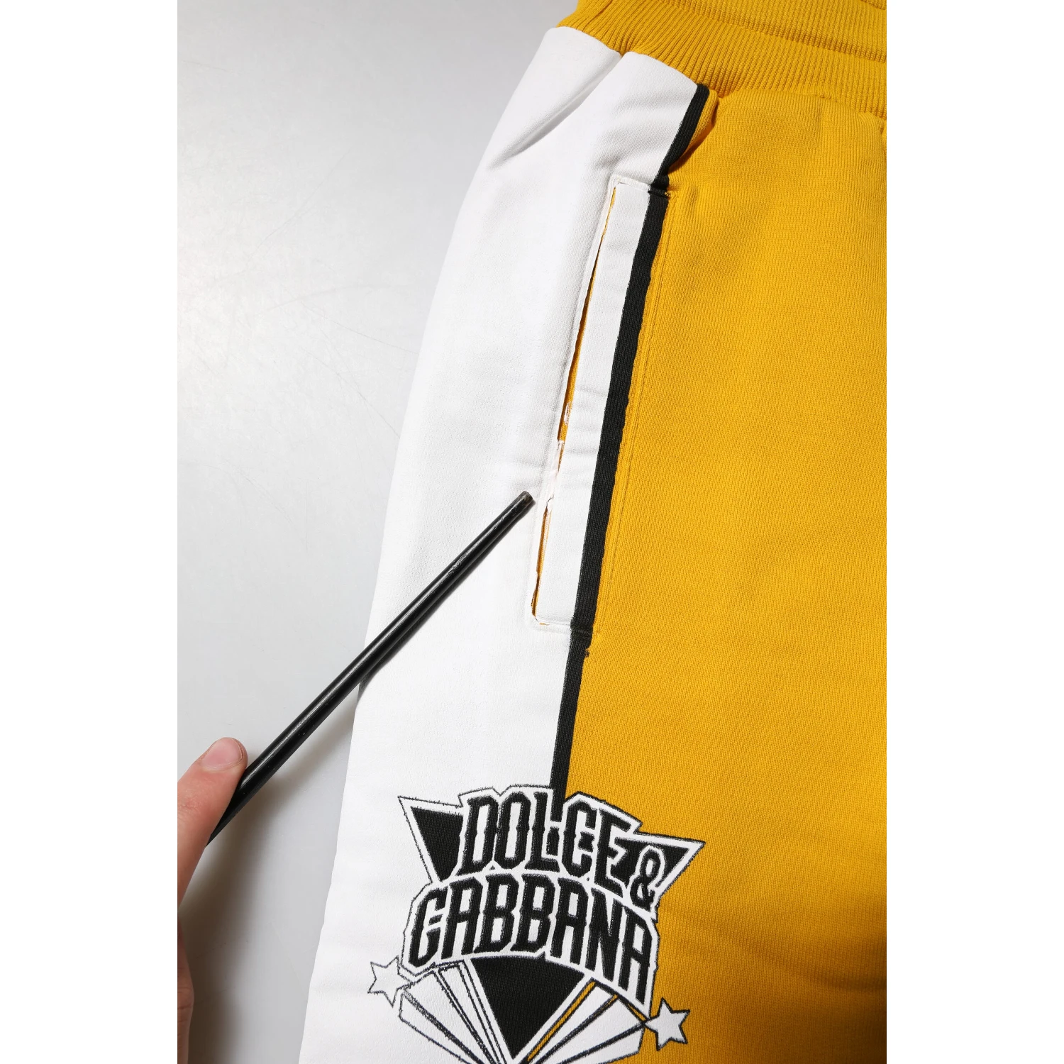 Yellow Printed Drawstring Jogger Pants