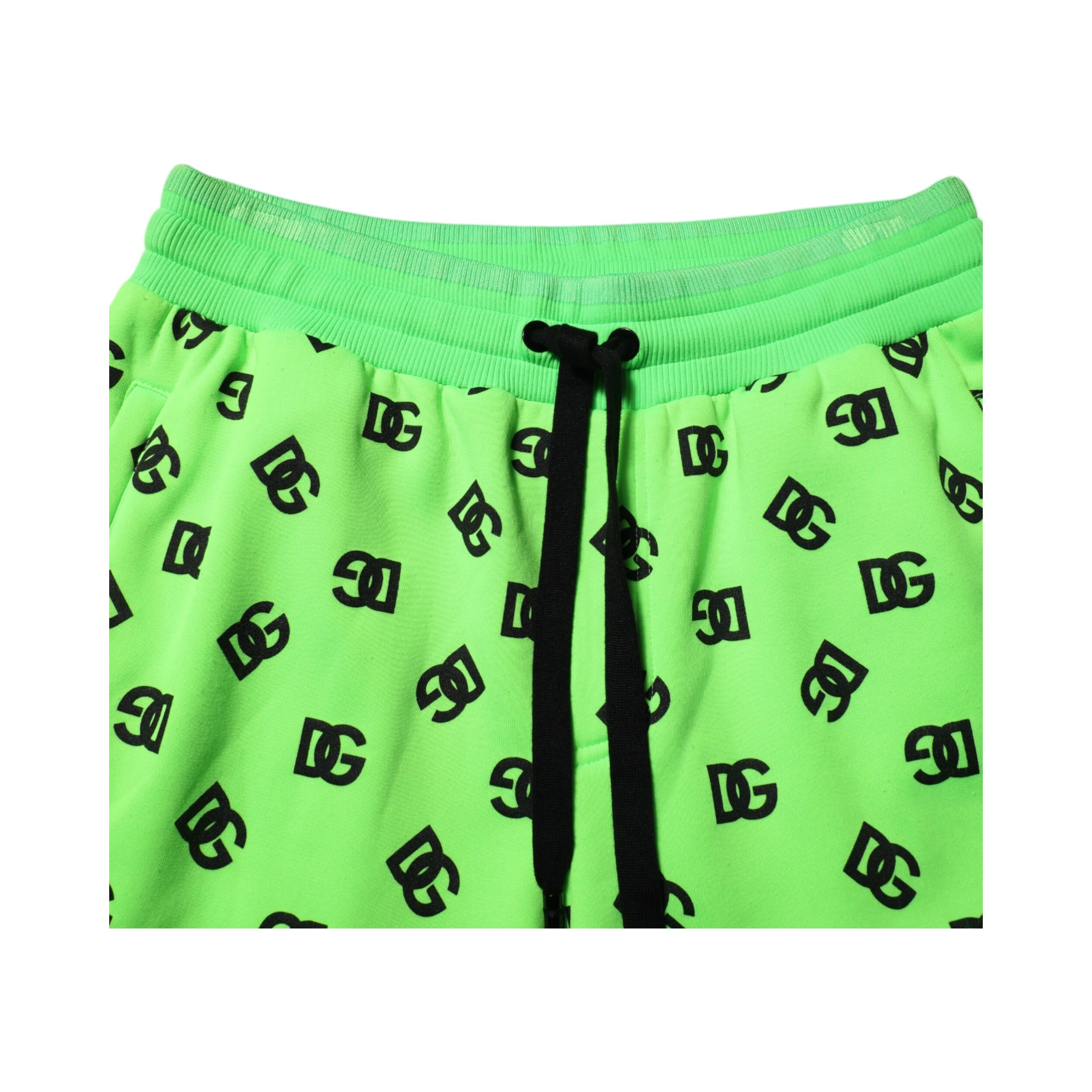 Green Logo Print Jogger Men Sweatpants Pants