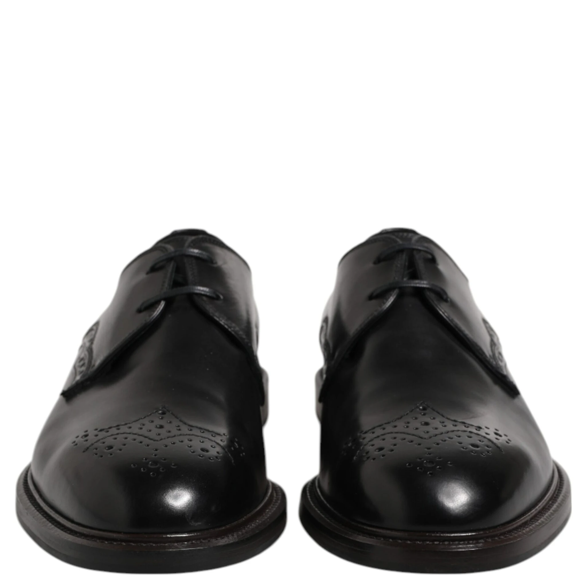 Black Leather Derby Wingtip Formal Shoes