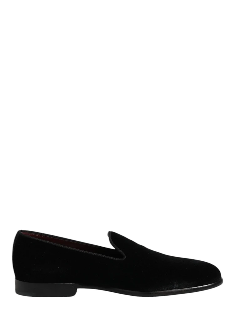Black Velvet Slip On Loafers Formal Shoes