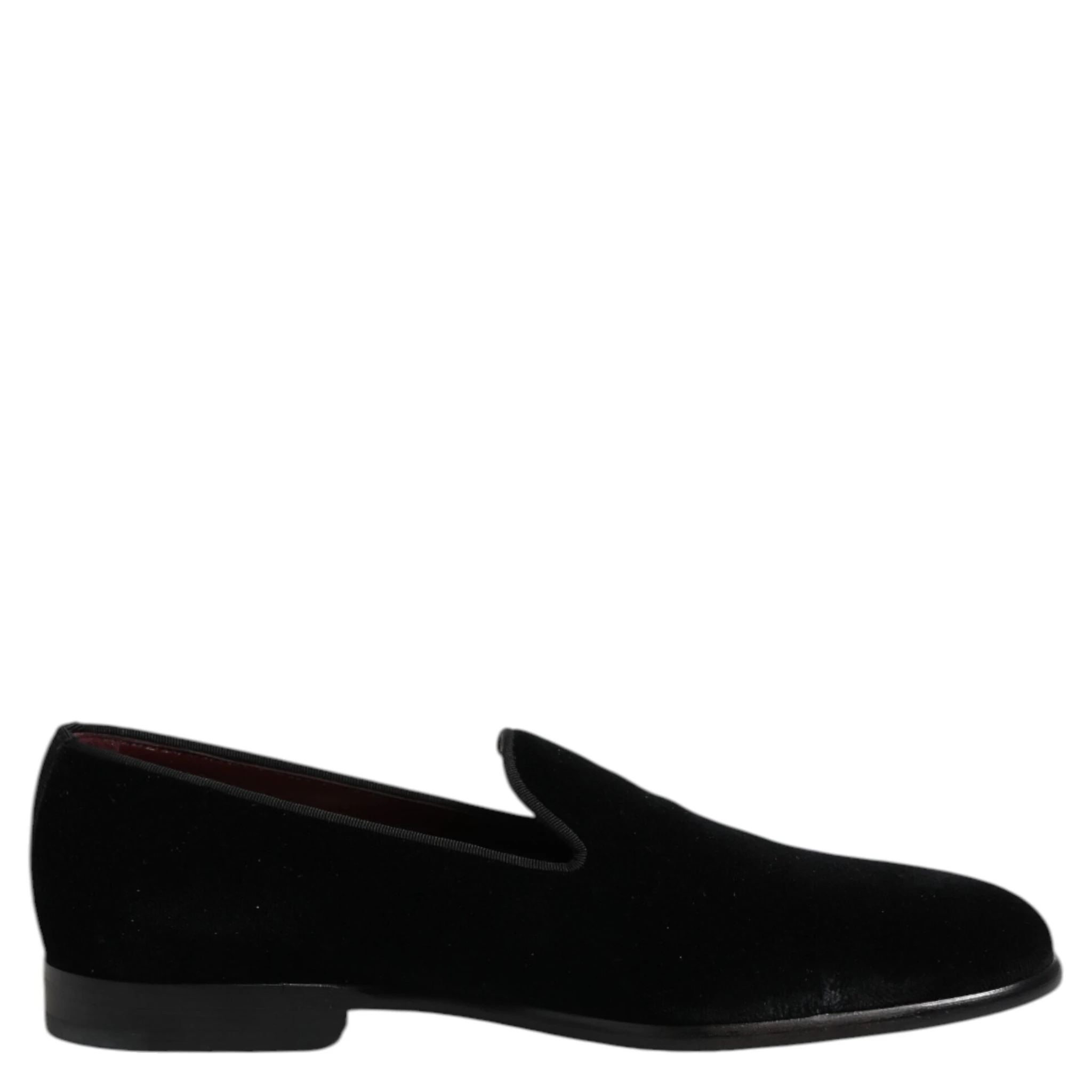 Black Velvet Slip On Loafers Formal Shoes