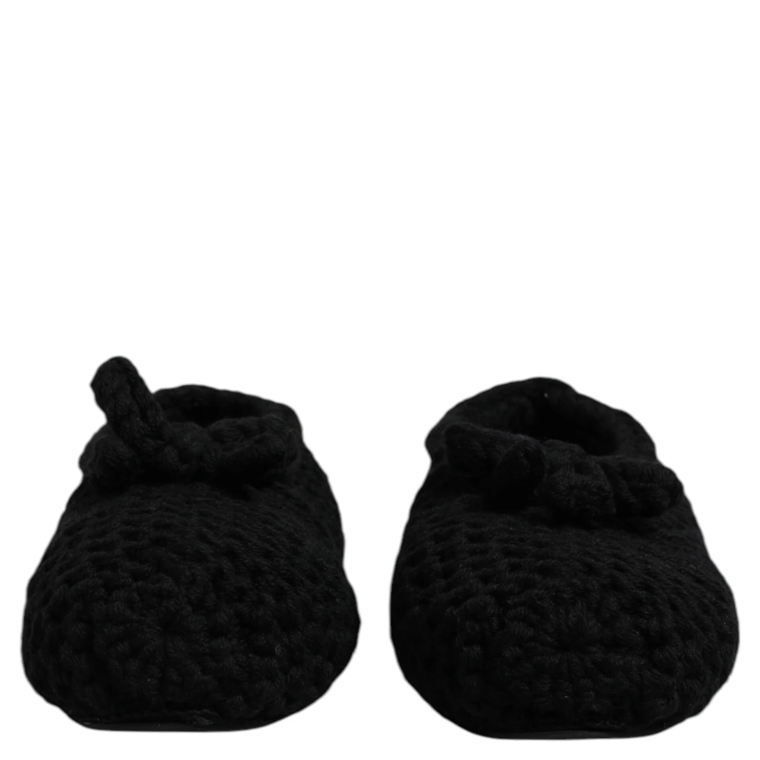 Black Wool Slip On Flats Ballerina Shoes