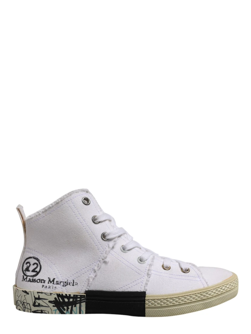 White Lace Up Mid Top Women Sneakers Shoes