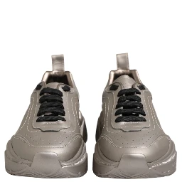 Silver DAYMASTER Leather Men Sneakers Shoes