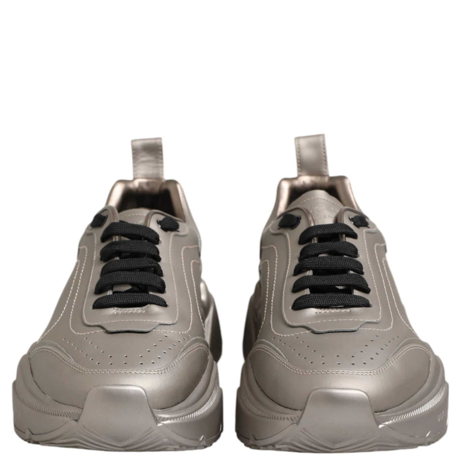 Silver DAYMASTER Leather Men Sneakers Shoes