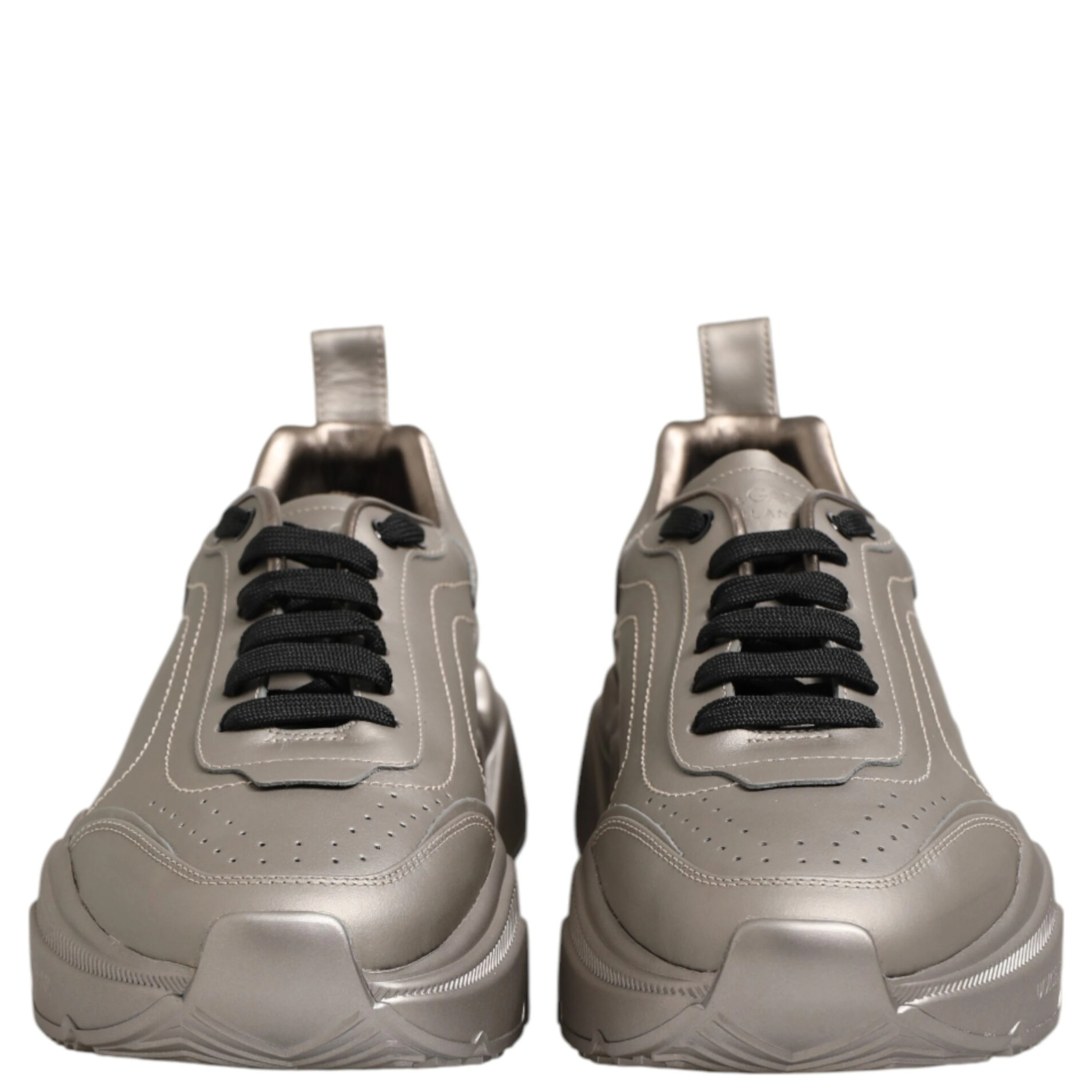 Silver DAYMASTER Leather Men Sneakers Shoes