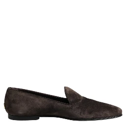 Brown Velvet Leather Slip On Loafers Shoes