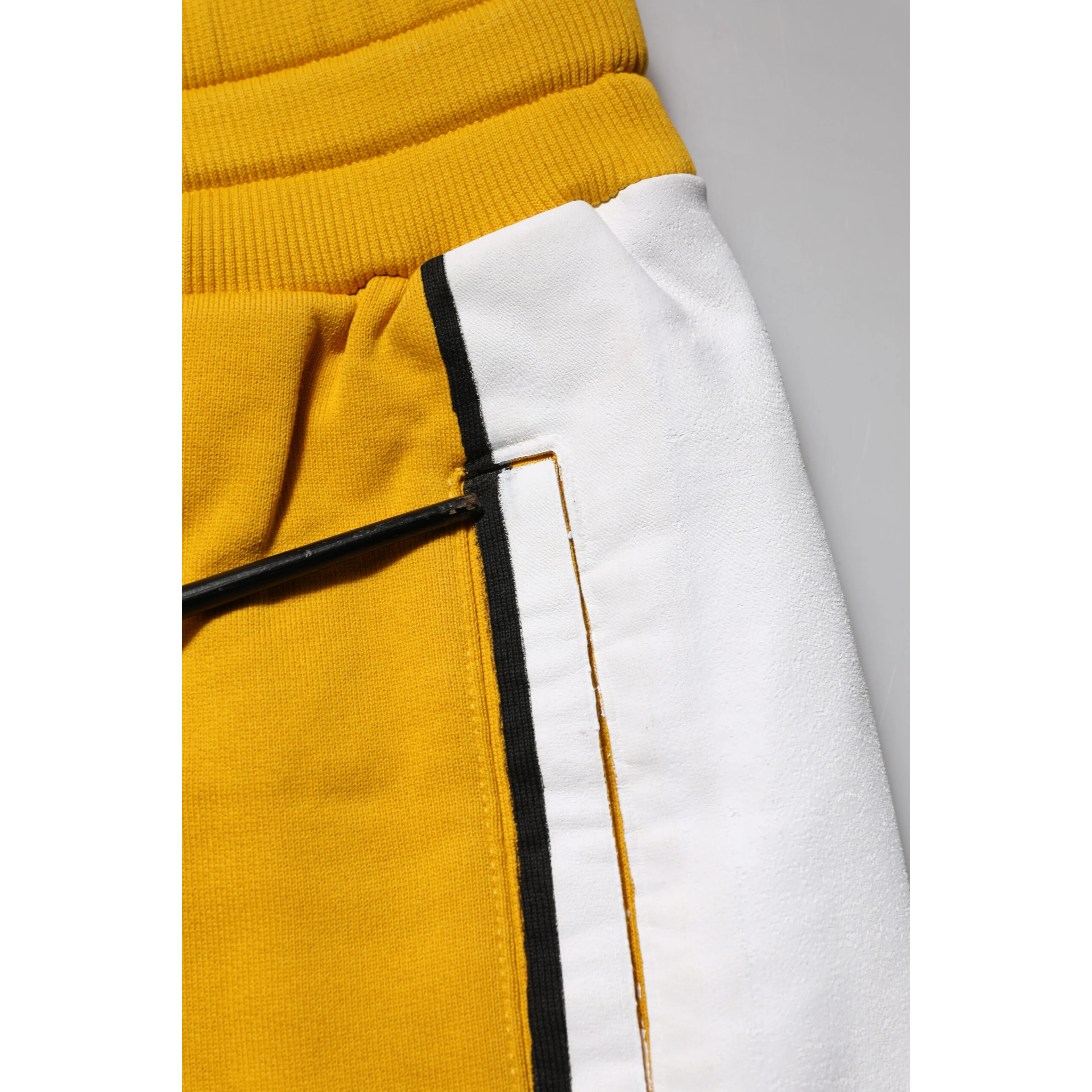Yellow Printed Drawstring Jogger Pants