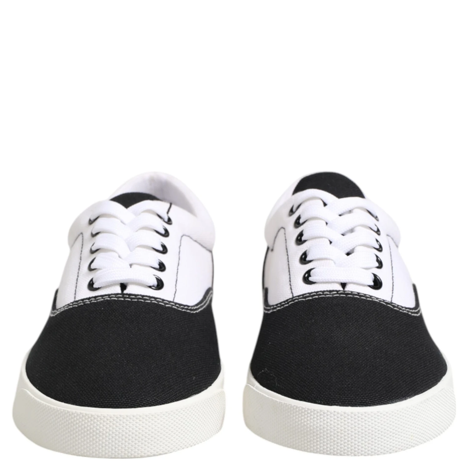 Black Cotton Canvas Lace Up Men Sneakers Shoes