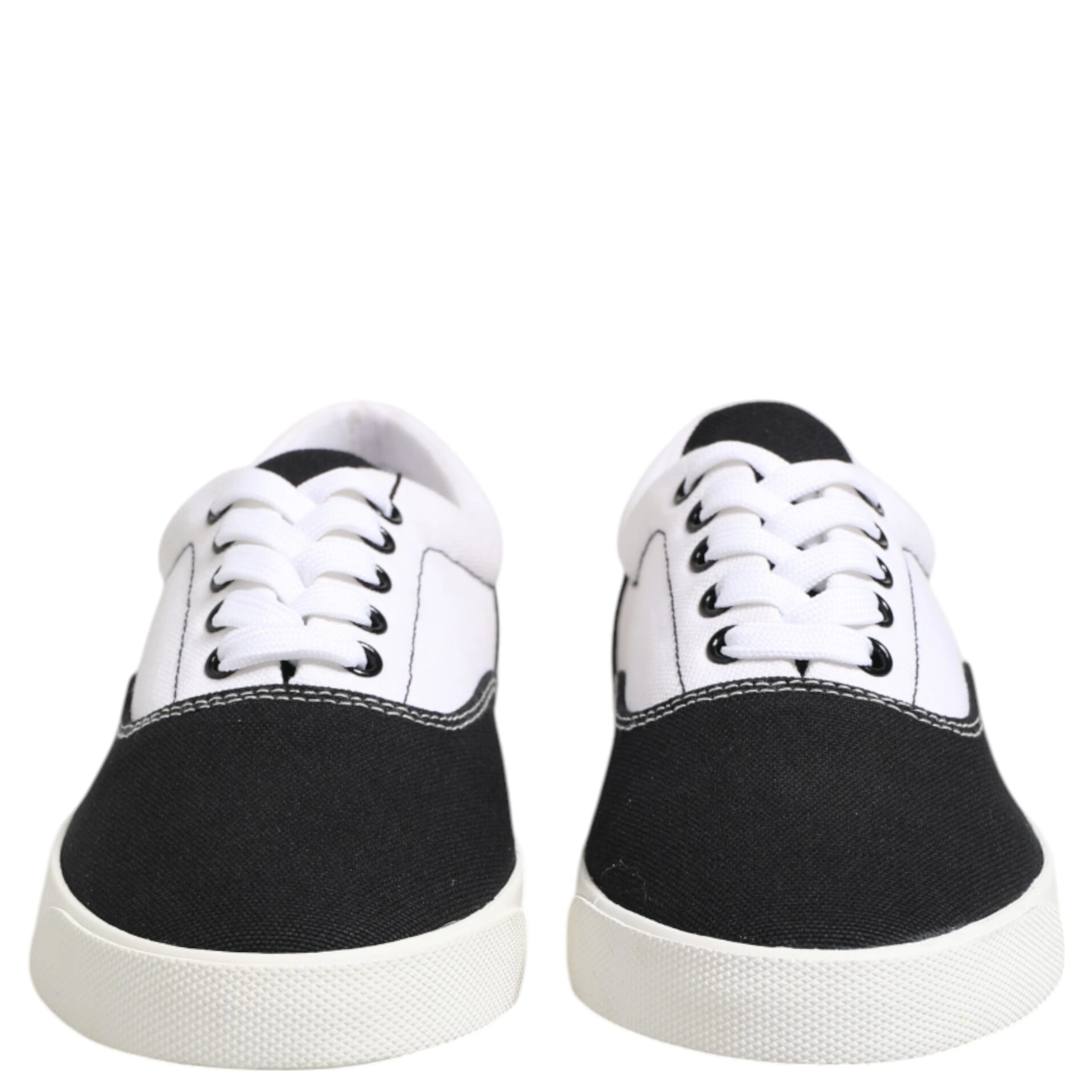 Black Cotton Canvas Lace Up Men Sneakers Shoes