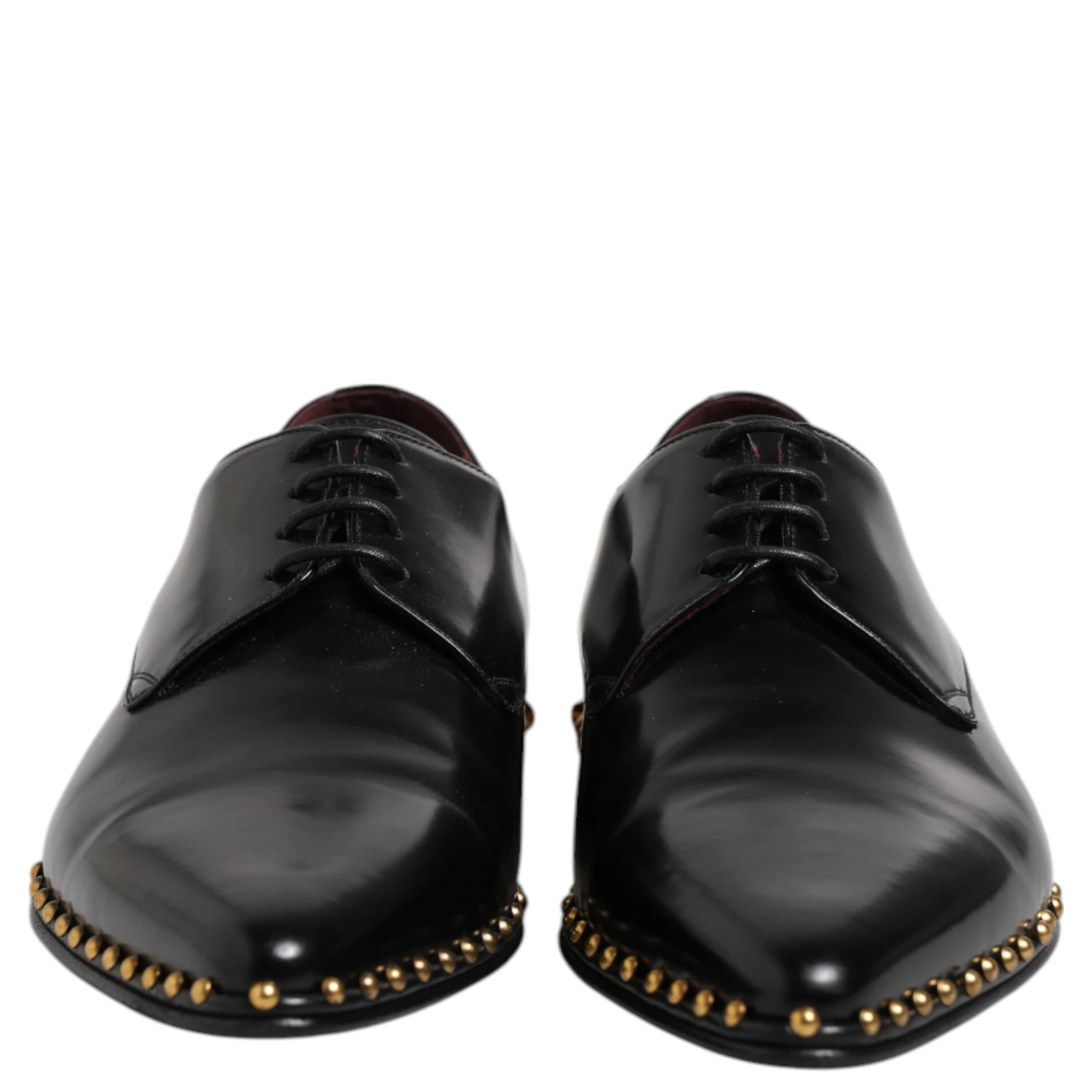 Black Leather Studded Derby Men Dress Shoes