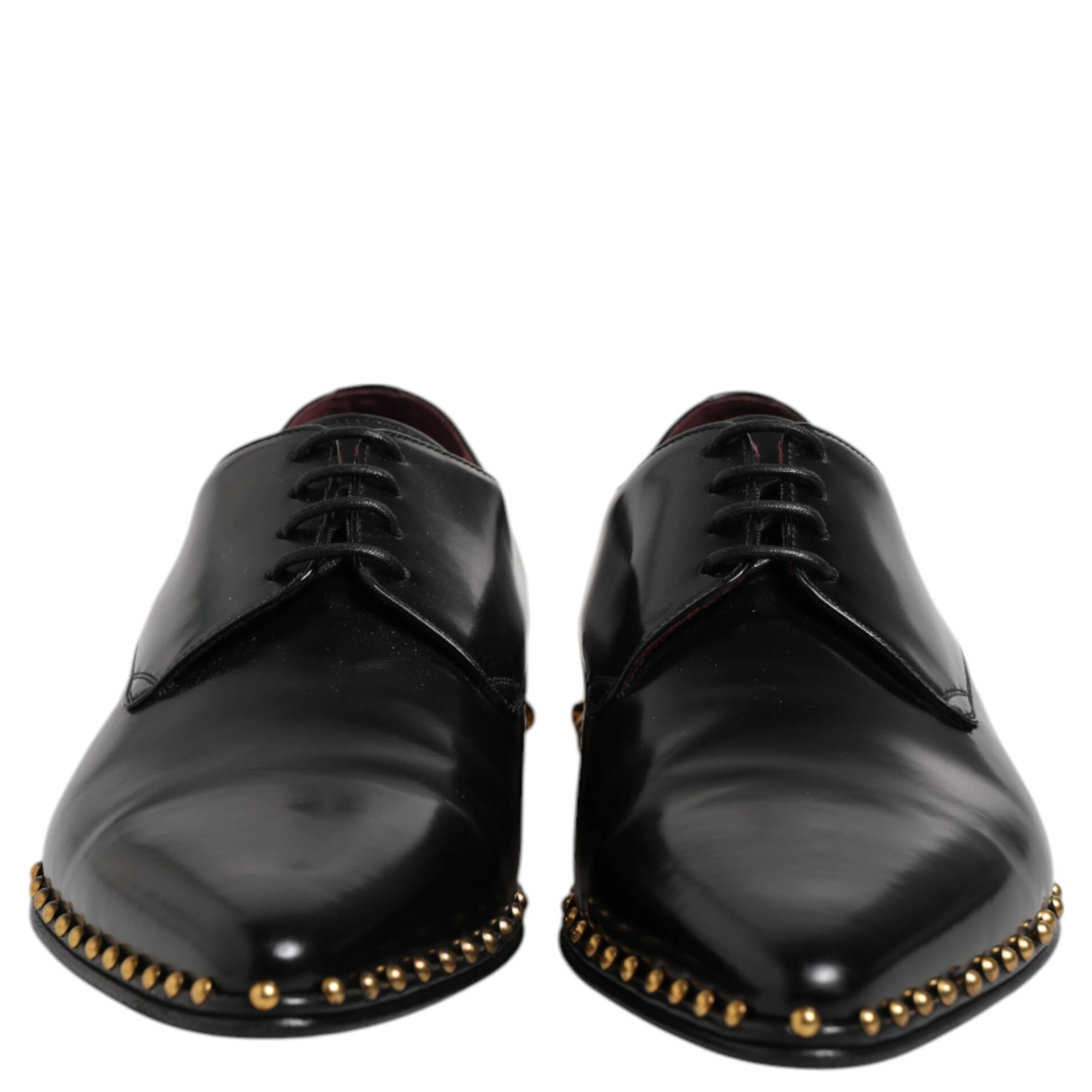 Black Leather Studded Derby Men Dress Shoes