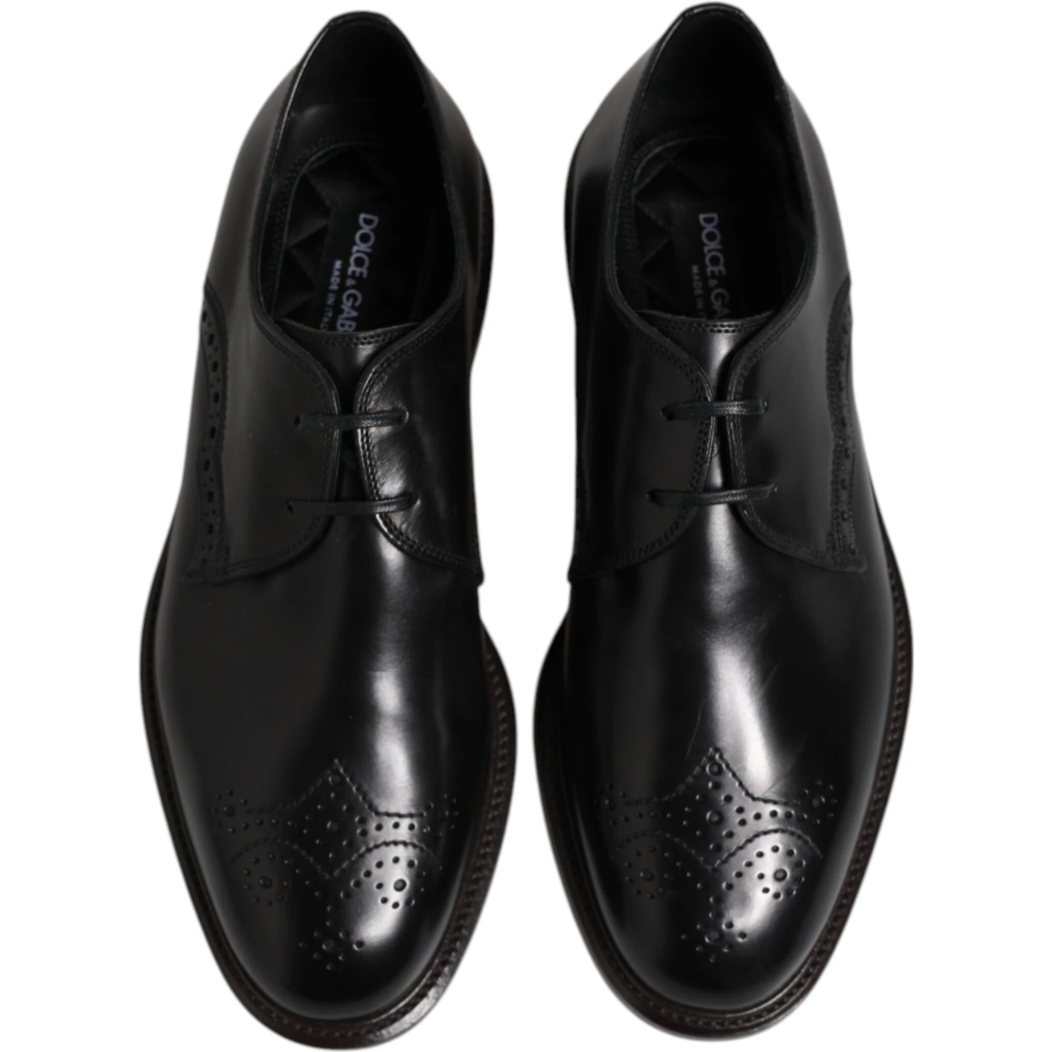 Black Leather Derby Wingtip Formal Shoes