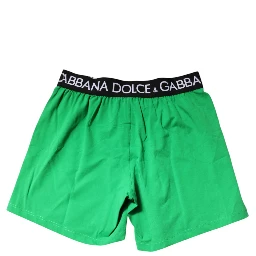 Green Cotton Regular Boxer Shorts Underwear
