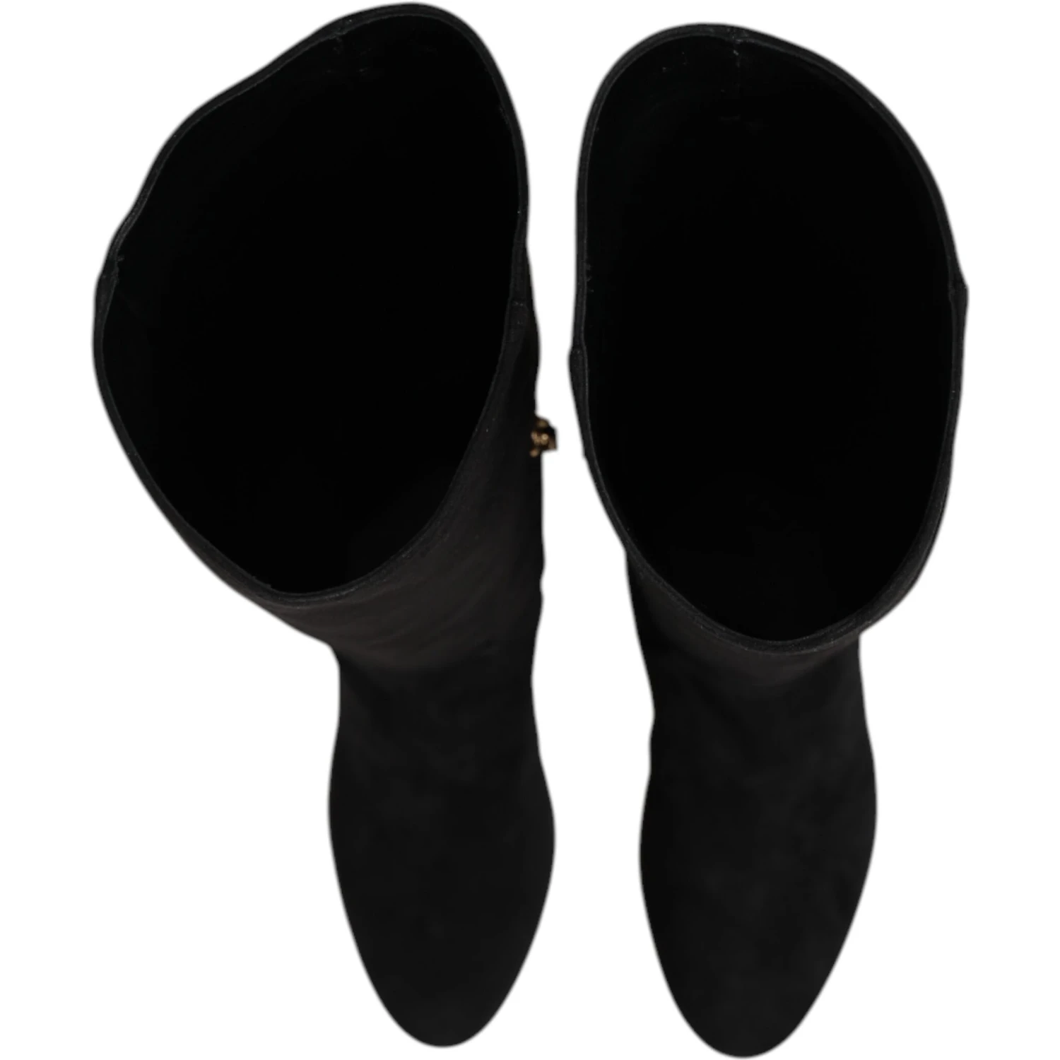Black Suede Leather Knee High Boots Shoes