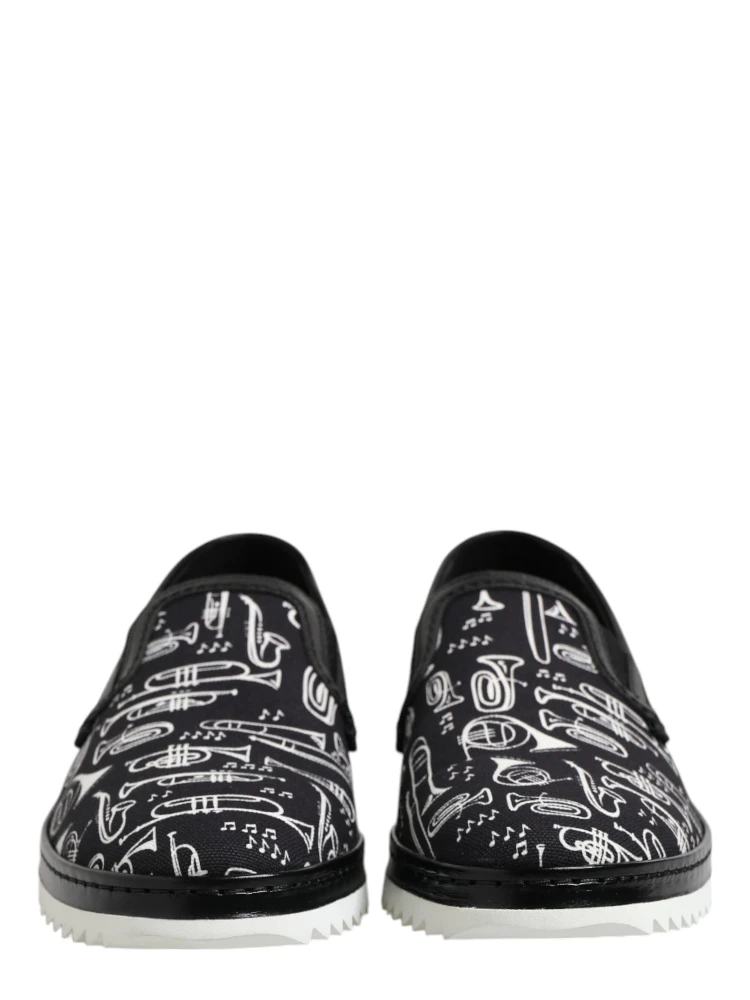 Black Slip On Printed Men Loafers Shoes alternative