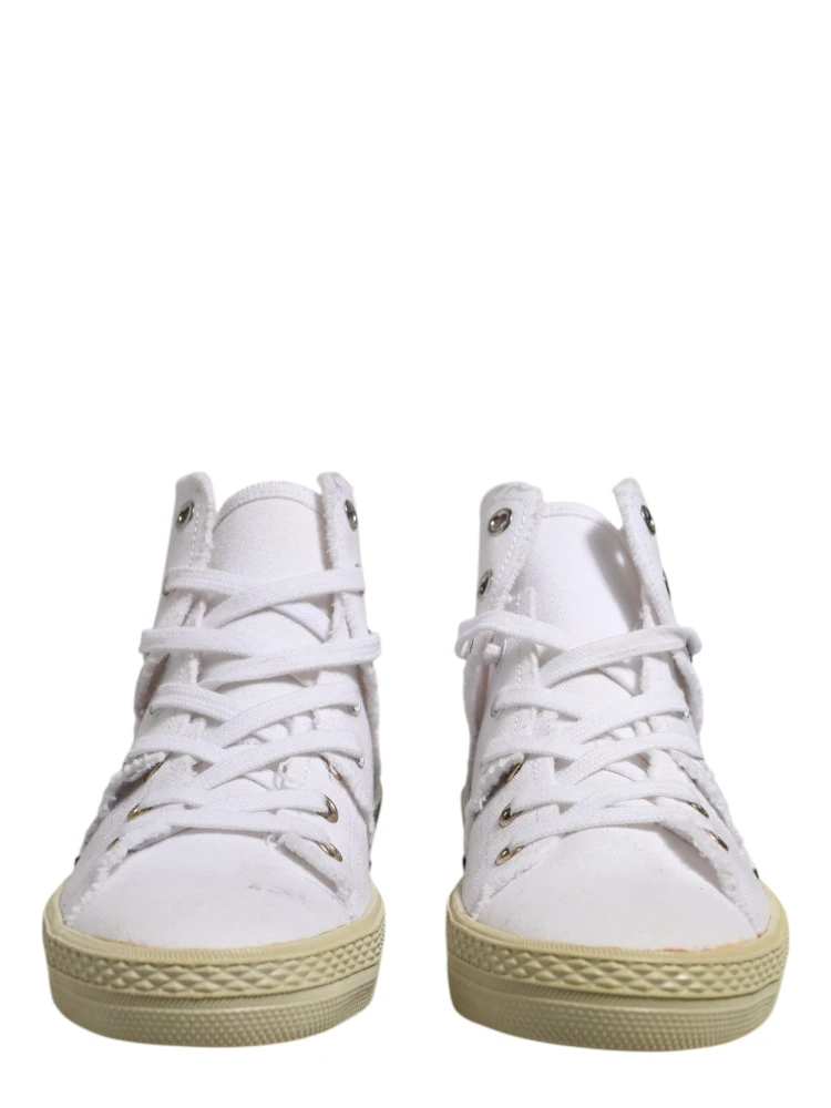 White Lace Up Mid Top Women Sneakers Shoes alternative