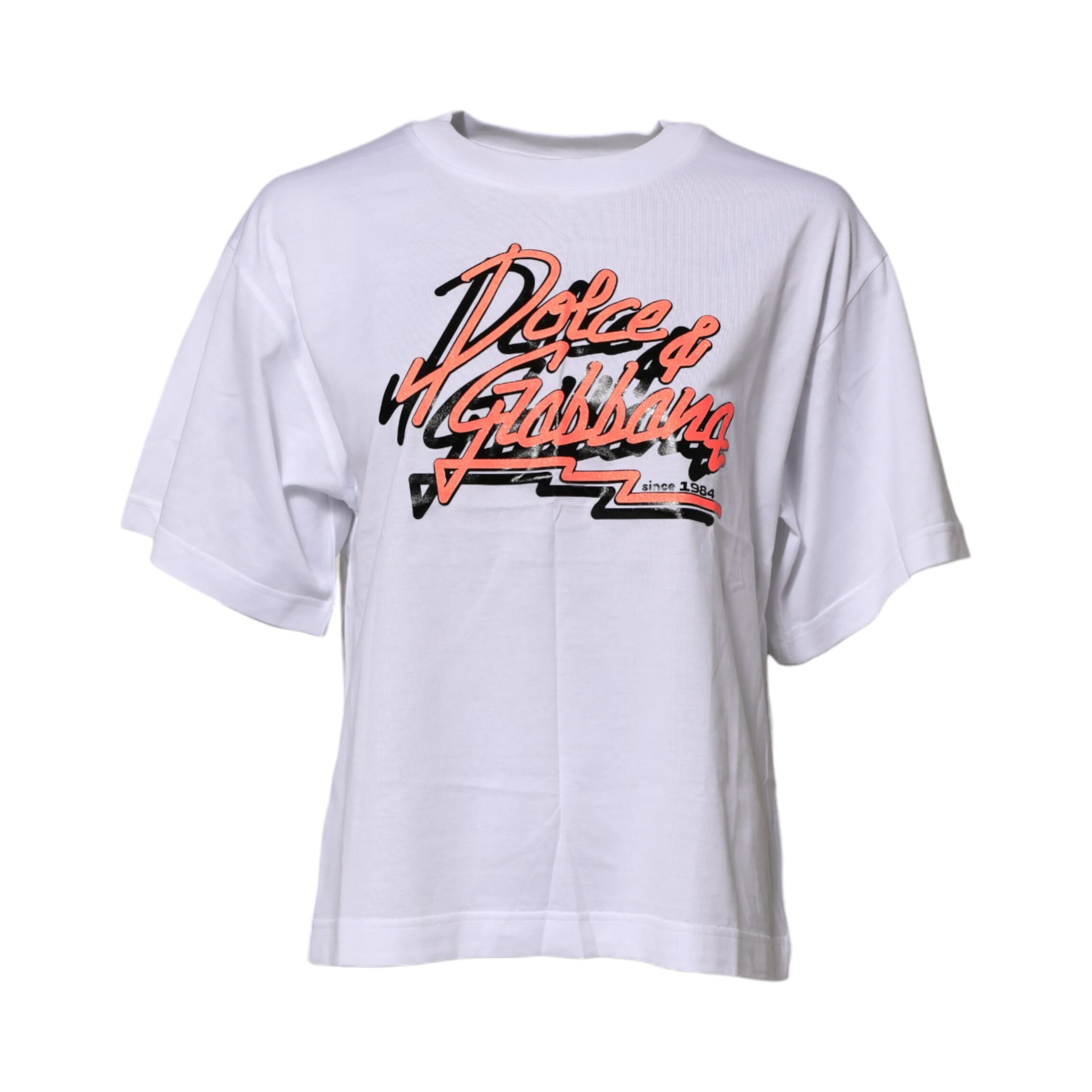 White Cotton Graphic Print Crew Neck T-shirt