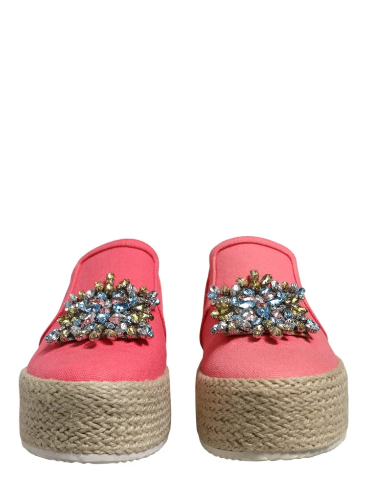 Pink Canvas Crystal Embellished Slip On Shoes alternative