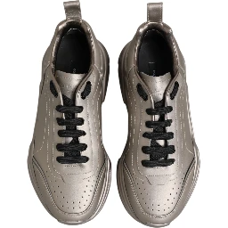 Silver DAYMASTER Leather Men Sneakers Shoes
