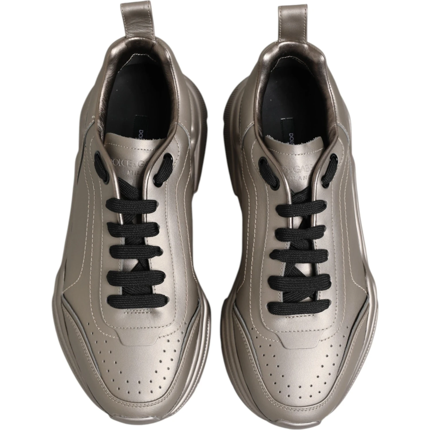 Silver DAYMASTER Leather Men Sneakers Shoes