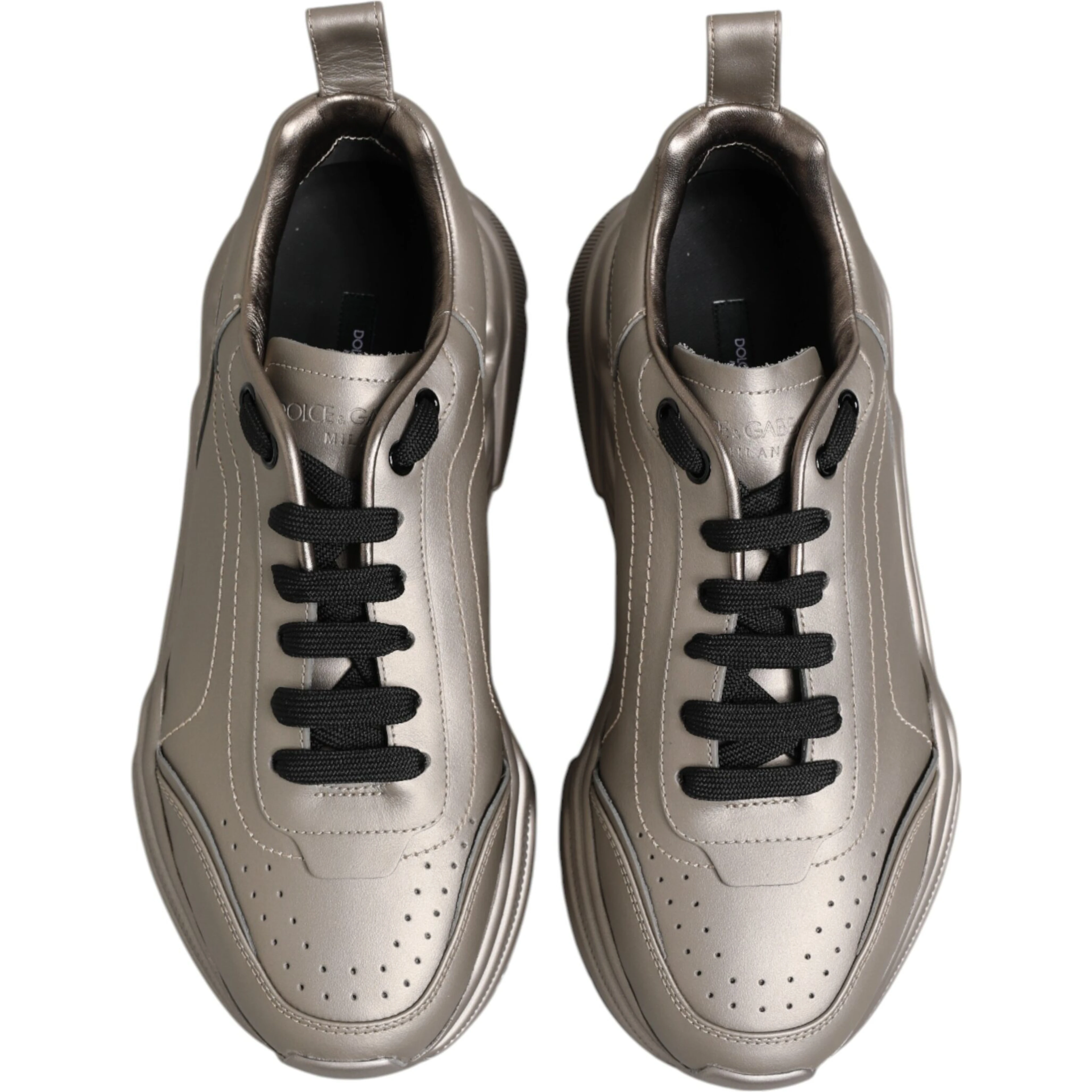 Silver DAYMASTER Leather Men Sneakers Shoes