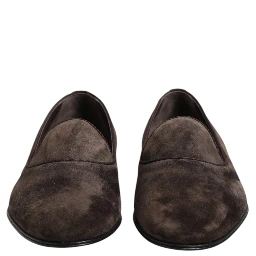 Brown Velvet Leather Slip On Loafers Shoes