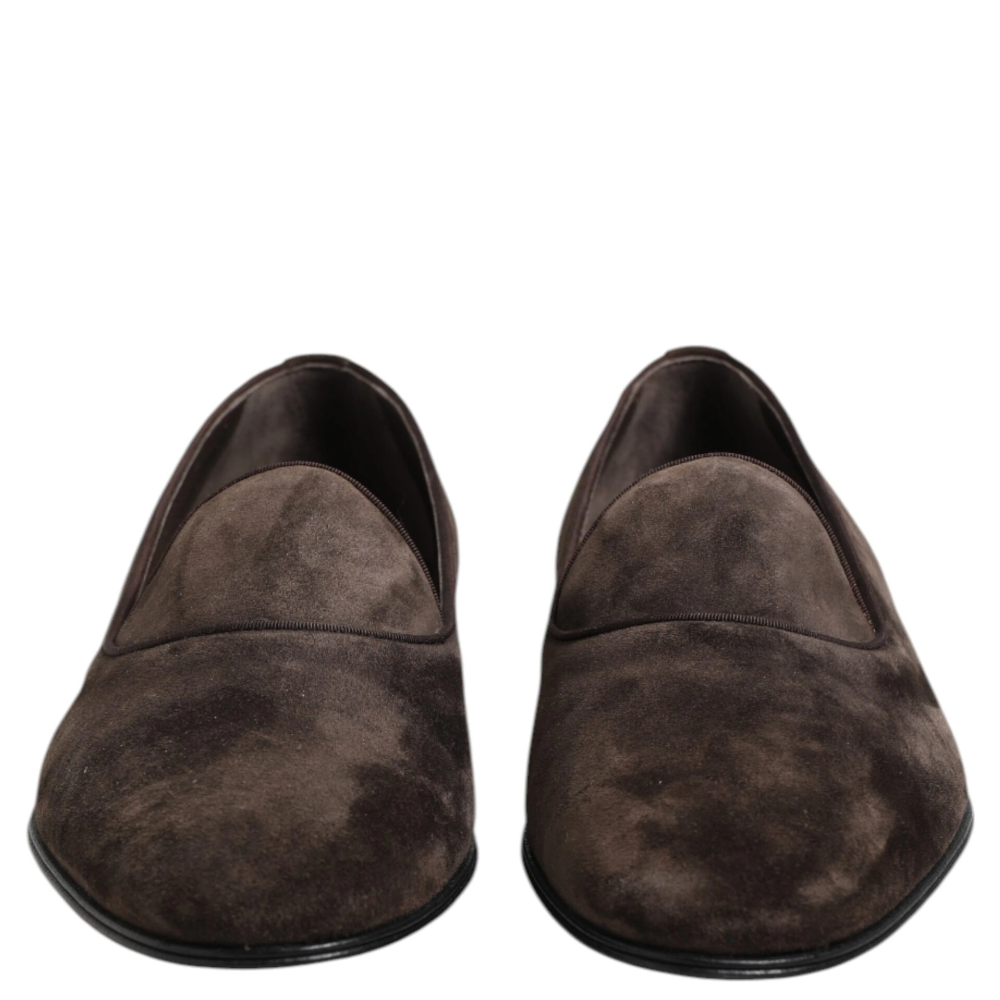 Brown Velvet Leather Slip On Loafers Shoes