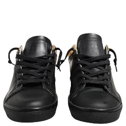 Black Gold Lace Up Low Top Women Sneakers Shoes