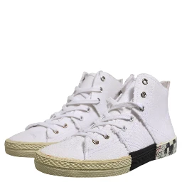 White Lace Up Mid Top Women Sneakers Shoes