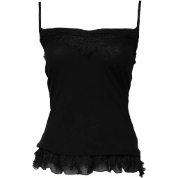 Black Wool Sleeveless Square Neck Tank Top