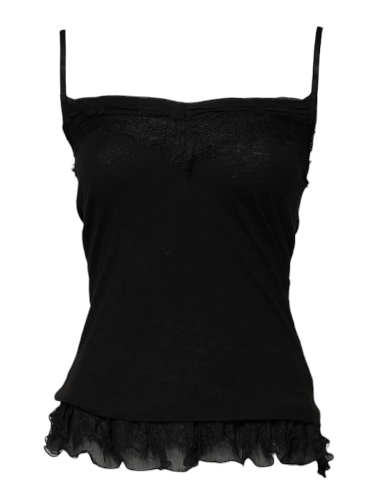 Black Wool Sleeveless Square Neck Tank Top alternative