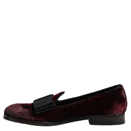 Red Velvet Men Slip On Loafers Dress Shoes