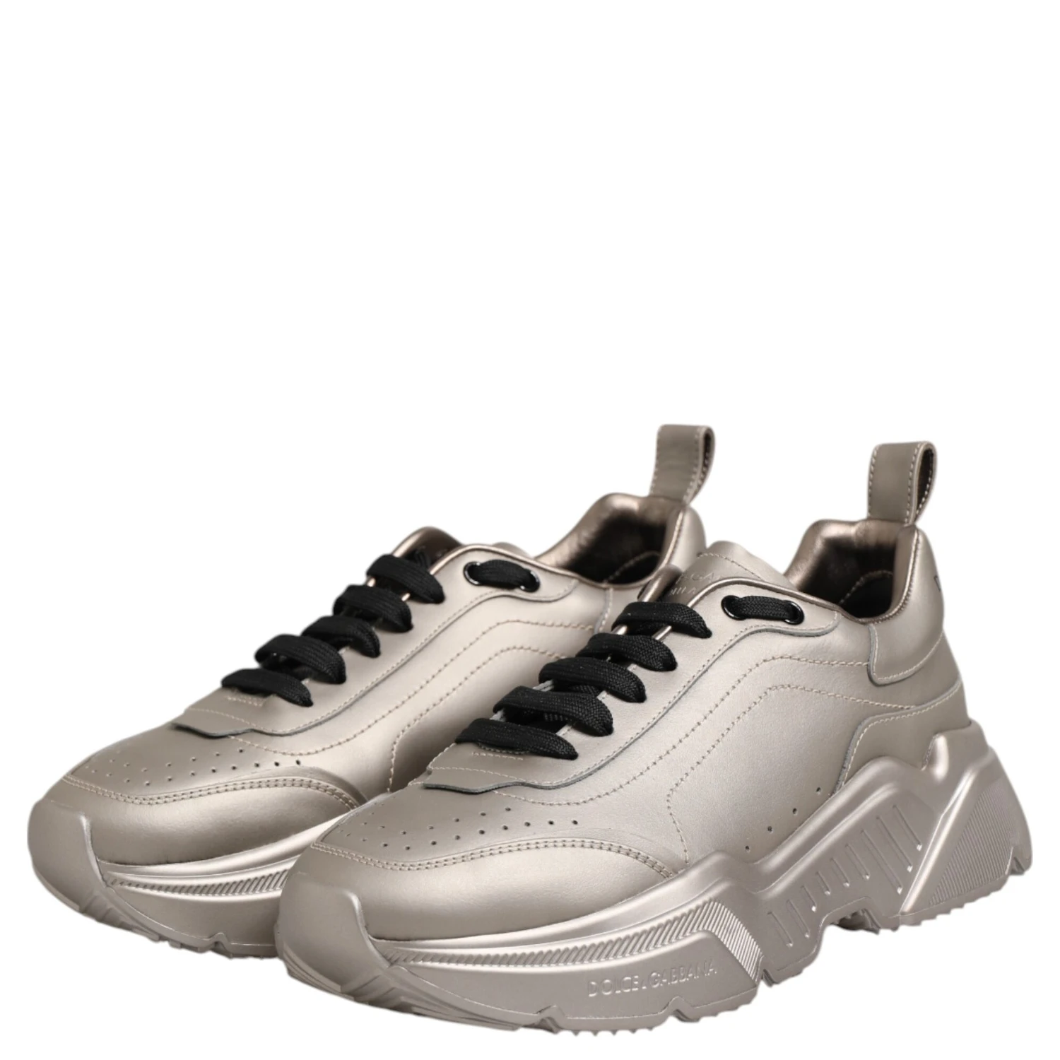 Silver DAYMASTER Leather Men Sneakers Shoes
