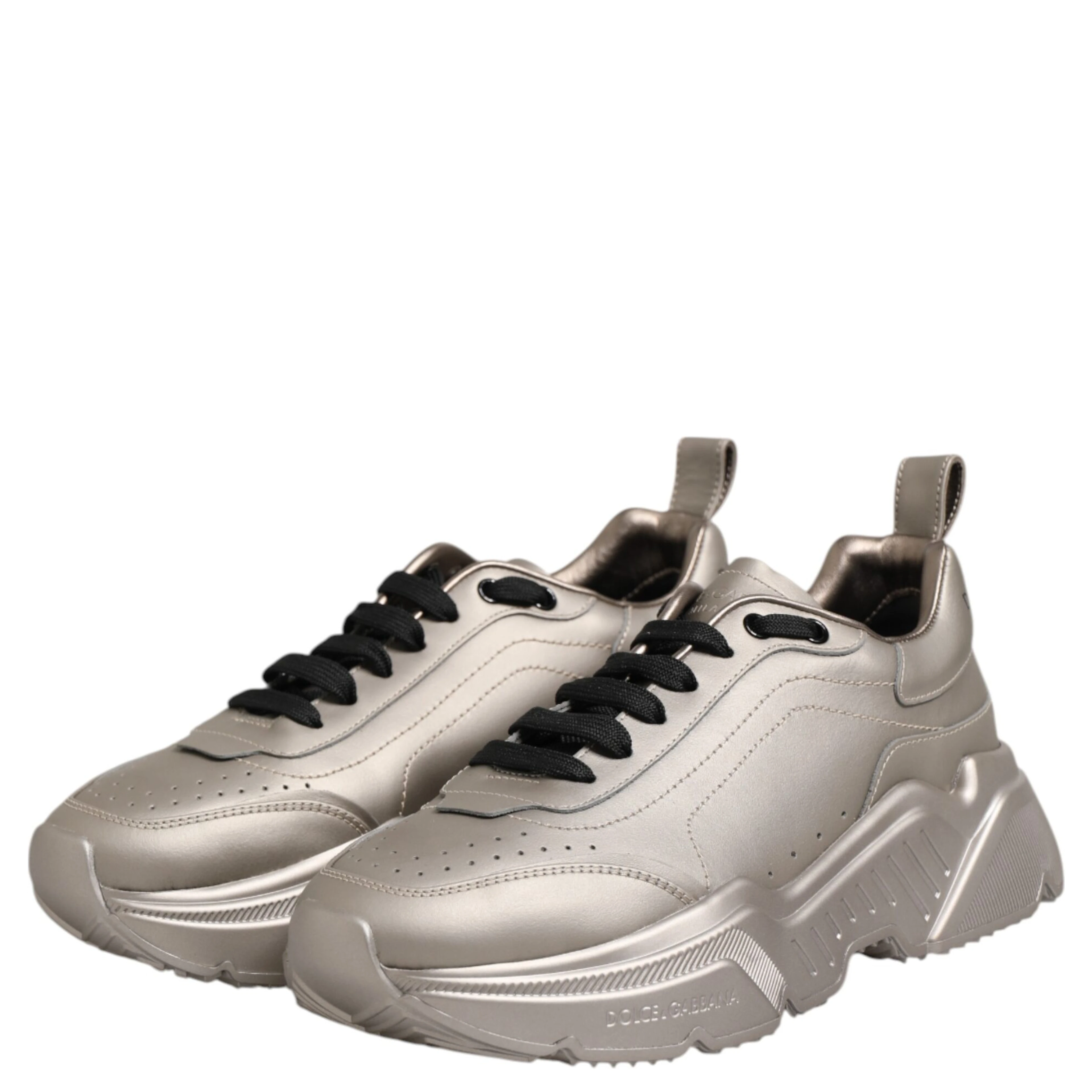 Silver DAYMASTER Leather Men Sneakers Shoes