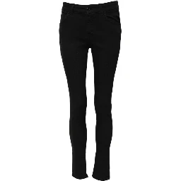 Black Cotton Skinny Mid Waisted Denim Jeans
