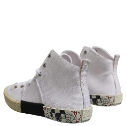 White Lace Up Mid Top Women Sneakers Shoes
