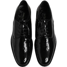 Black Patent Leather Derby Formal Dress Shoes