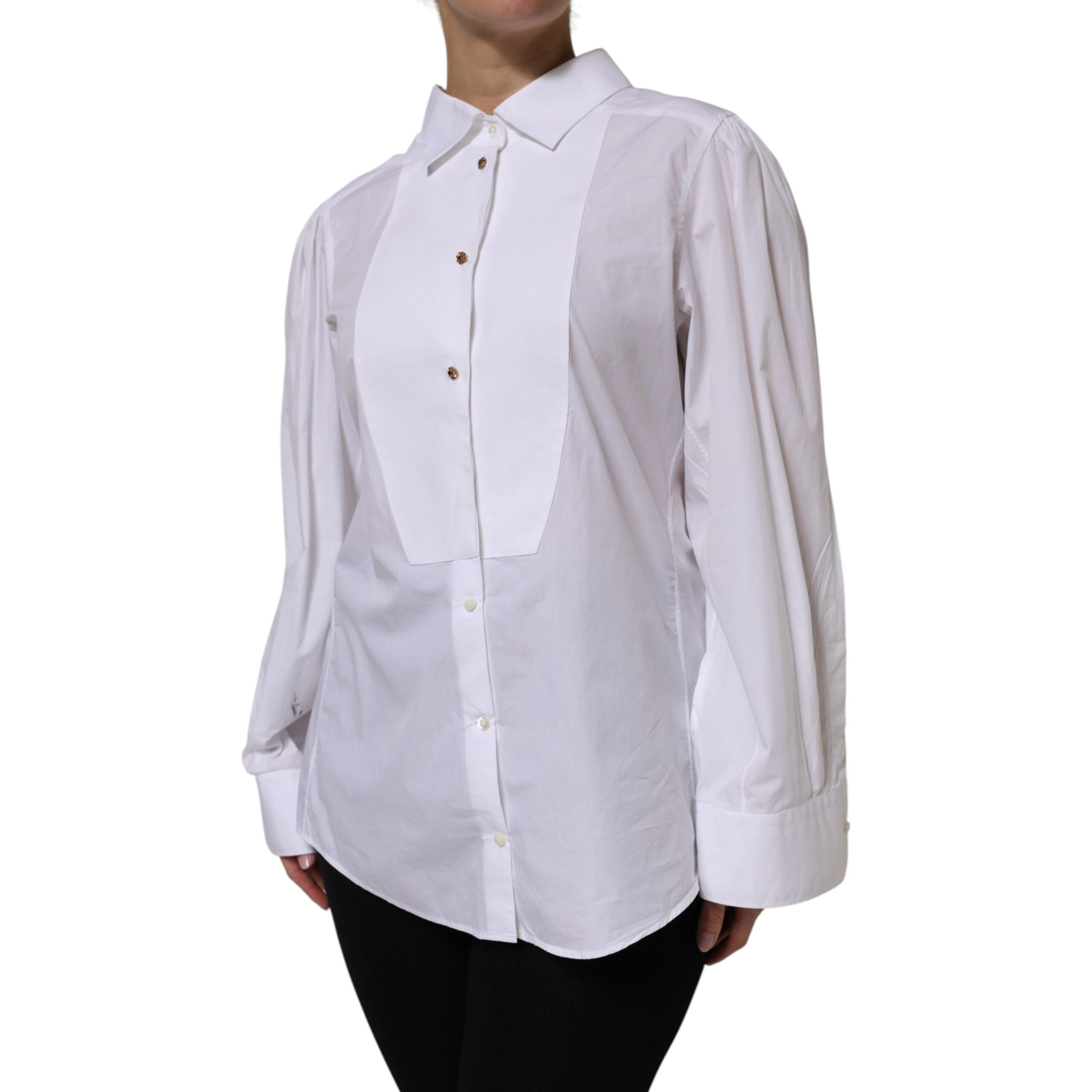 White Cotton Long Sleeves Formal Top Shirt